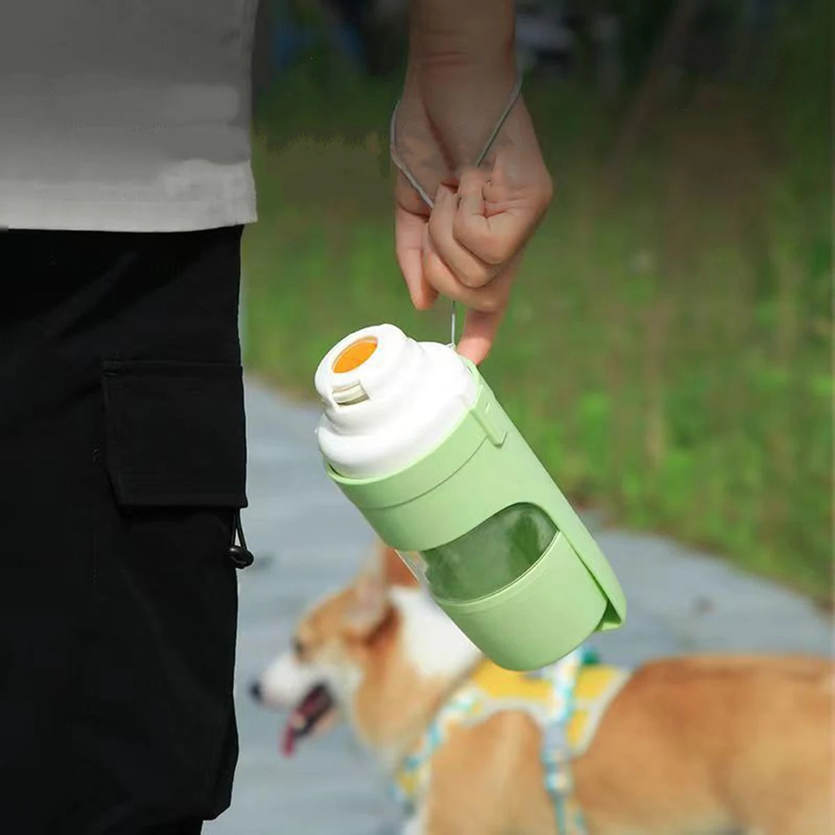 Portable Dog and Cat Water Bottle with Food Storage
