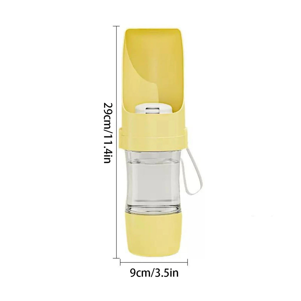 Portable Dog and Cat Water Bottle with Food Storage